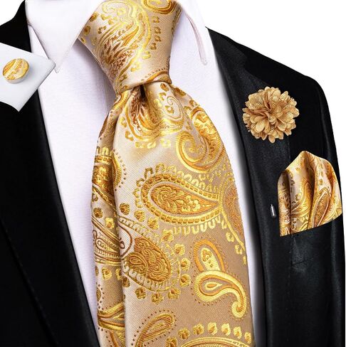 Hi-Tie Men's Tie Tie Tie Bin Pin Pocket Square Cufflinks in Kuwait
