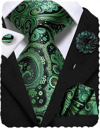 Hi-Tie Men's Tie Tie Tie Bin Pin Pocket Square Cufflinks in Kuwait