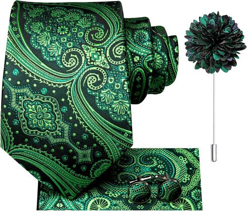 Hi-Tie Men's Tie Tie Tie Bin Pin Pocket Square Cufflinks in Kuwait