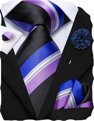 Hi-Tie Men's Tie Tie Tie Bin Pin Pocket Square Cufflinks in Saudi Arabia