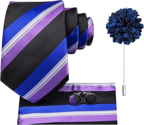 Hi-Tie Men's Tie Tie Tie Bin Pin Pocket Square Cufflinks in Saudi Arabia