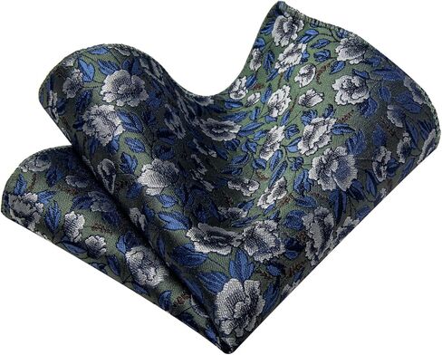 Silk Ties for Men Paisley Floral Striped Necktie and Pocket Square Cufflinks Tie Clip Set 4PC in Kuwait