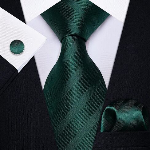 Silk Ties for Men Paisley Floral Striped Necktie and Pocket Square Cufflinks Tie Clip Set 4PC in Saudi Arabia