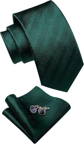 Silk Ties for Men Paisley Floral Striped Necktie and Pocket Square Cufflinks Tie Clip Set 4PC in Saudi Arabia