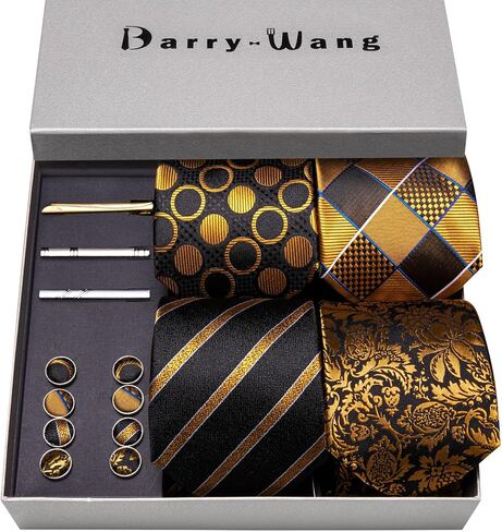 Barry.Wang Designer Mens Tie Sets Collection ، مجموعة Clips Clips Clips Cluflink Elegnt in Kuwait