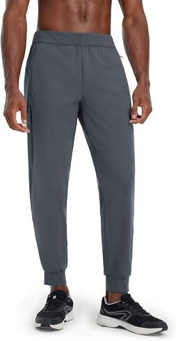 M MAELREG Men's Golf Joggers Pants with Zip Pockets Stretch Lightweight Nylon Sweatpants Work Casual Athletic Track Pants Men in Kuwait