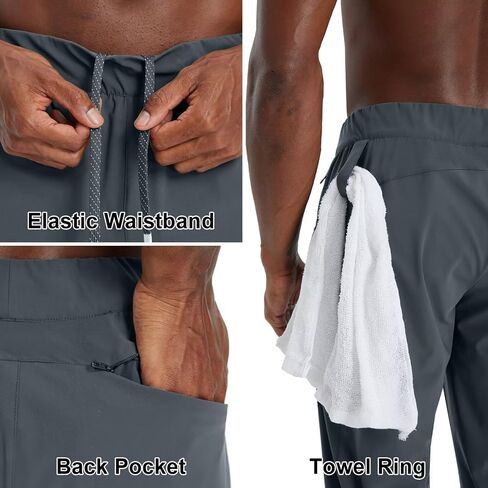M MAELREG Men's Golf Joggers Pants with Zip Pockets Stretch Lightweight Nylon Sweatpants Work Casual Athletic Track Pants Men in Kuwait