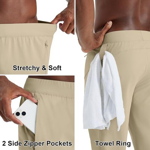 M Maelreg Men Golf Golf joggers bants with zip mobicets struck lightweight nylon sweatpants تعمل in Kuwait