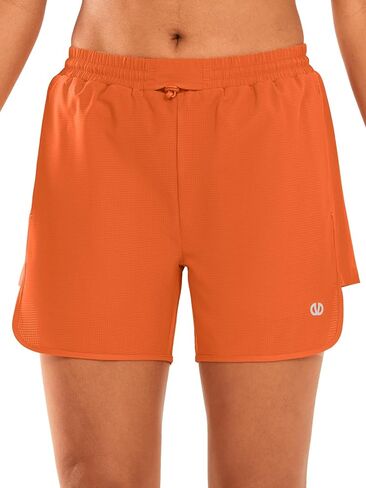 ALLZERO Women's Swim Board Shorts 5" with Pockets Quick Dry Beach Shorts with Liner Ruched Waistband in Kuwait