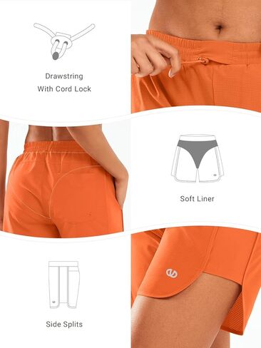 ALLZERO Women's Swim Board Shorts 5" with Pockets Quick Dry Beach Shorts with Liner Ruched Waistband in Kuwait