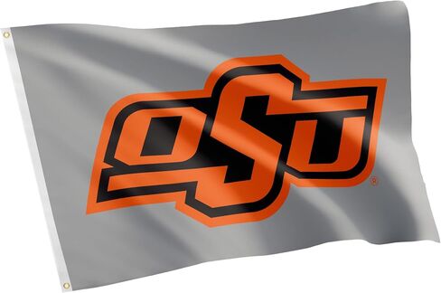 لافتات أعلام جامعة ولاية أوكلاهوما لصبار الصحراء راعي البقر OSU 100% بوليستر للاستخدام الداخلي والخارجي 3×5 (النمط 3) in Saudi Arabia