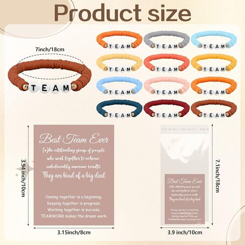 24 Set Team Appreciation Bracelets Gifts Inspirational Beaded Bracelets Bulk Adjustable Wish Motivational Friendship Bracelets with Thank You Cards Bags for Employee Staff Team Prizes in Kuwait