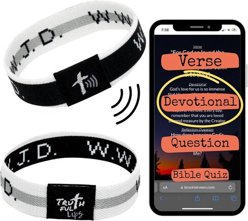 Daily Devotional Bracelets - Bible Verse Bracelets - Scripture Bracelets - NFC Tap Bible Bracelets in Saudi Arabia