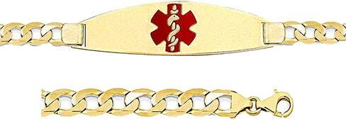 PicturesOnGold.com 14K Gold Medical ID Bracelet W/Curb Chain with Enamel - 7-1/2 Inch in Kuwait