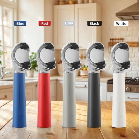 Heated Ice Cream Scoop, USB Rechargeable Electric Scooper with LED Display, Heats to 158°F for Hard Ice Cream, Easy for Seniors & Kids, IP67 Waterproof – White in Saudi Arabia
