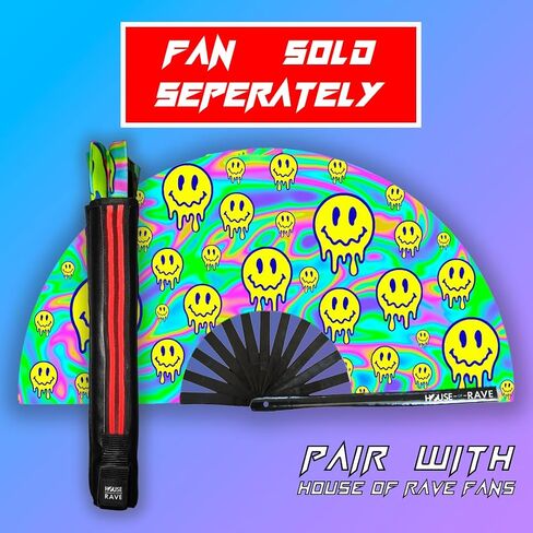 LED Hand Fan Holder - Secret Rear Pocket Fan Holster - Vegan Leather LED Holster for Rave Fans - LED Fan Holder for Waist or Thigh in Saudi Arabia