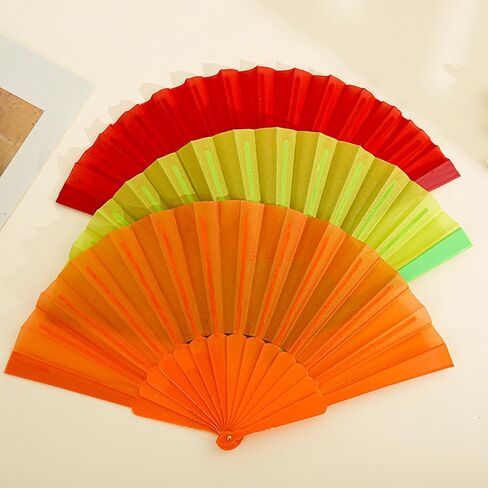 Gionforsy 12pcs Clap Fan Fabric Folding Fan Chinese Tai Chi Fan Set Decorative Folding Hand Fan for Festival Dance Party (Lake Blue) in Saudi Arabia