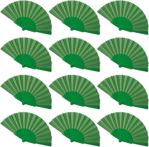 Gionforsy 12pcs Clap Fan Fabric Folding Fan Chinese Tai Chi Fan Set Decorative Folding Hand Fan for Festival Dance Party (Lake Blue) in Saudi Arabia