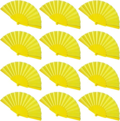 Gionforsy 12pcs Clap Fan Fabric Folding Fan Chinese Tai Chi Fan Set Decorative Folding Hand Fan for Festival Dance Party (Lake Blue) in Saudi Arabia