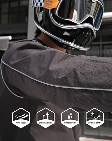 IRON JIA'S Motorcycle Jacket Windproof Liner, Water-Repellent, UPF 40+ Sun Protection, Breathable, Compact and Packable (No Armor) XXL in Kuwait
