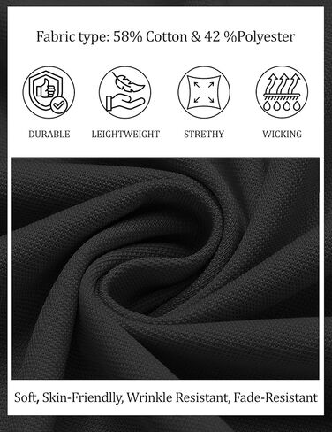 COOFANDY Men's Polo Shirts Short Sleeve Pique Jersey Golf Shirt Casual Summer Collared T-Shirts in Kuwait