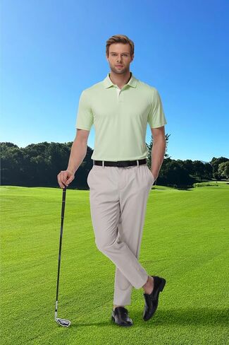 Golf Polo Shirts for Men Short Sleeve Moisture Wicking Dry Fit Performance Designed Collared Solid Casual Polo Shirt in Saudi Arabia