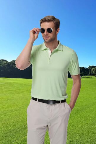 Golf Polo Shirts for Men Short Sleeve Moisture Wicking Dry Fit Performance Designed Collared Solid Casual Polo Shirt in Saudi Arabia