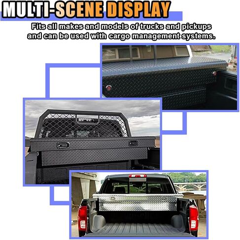 4PCS Truck Tool Box Mounting Kit, J Hook Truck Toolbox Clamps, No Drilling, Pickup Truck Aluminum Crossover Tie Downs, Tool Box Accessories for Fix Supplies and Truck Position (Black) in Kuwait