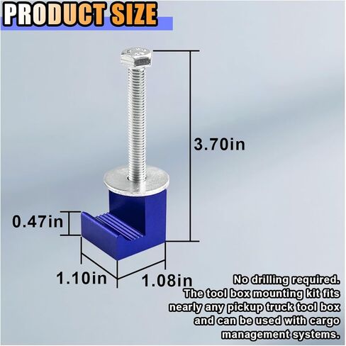 4PCS Truck Tool Tool Box Kit ، J Hook Truck Toolbox Clamps ، No Drilling ، Pickup Truck Crossover Crossover Tie Downs ، Albox Box Accessories for Fix Supplies and Truck Position (Black) in Kuwait