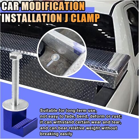 4PCS Truck Tool Tool Box Kit ، J Hook Truck Toolbox Clamps ، No Drilling ، Pickup Truck Crossover Crossover Tie Downs ، Albox Box Accessories for Fix Supplies and Truck Position (Black) in Kuwait