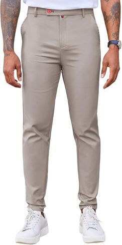 Beotyshow Men's Dress Pants Slim Fit Casual Trendy 2025 Formal Skinny Athletic Stretch Business Pant in Kuwait