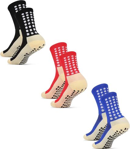 Kids Grip Soccer Socks Anti Slip Football Athletic Sports Crew Socks for 8-12 Years Youth Boys Girls in Kuwait