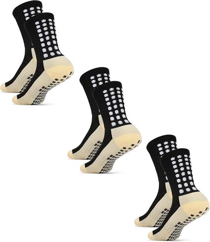 Kids Grip Soccer Socks Anti Slip Football Athletic Sports Crew Socks for 8-12 Years Youth Boys Girls in Kuwait