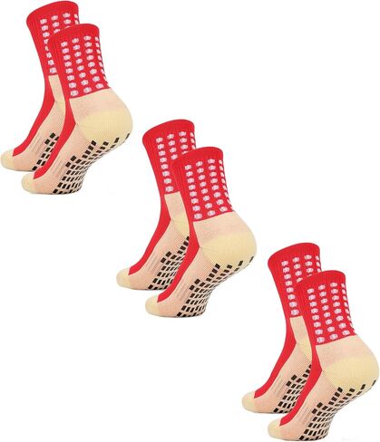 Kids Grip Soccer Socks Anti Slip Football Athletic Sports Crew Socks for 8-12 Years Youth Boys Girls in Kuwait