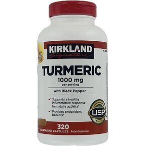 Kirkland Signature Turmeric with Black Pepper, 1000mg (320 Count)
