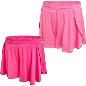 RBX Girls' Flowy Dolphin Shorts - 2 Pack Athletic Performance Jersey Knit Flutter Butterfly Shorts for Girls (Sizes: 4-16) in Kuwait
