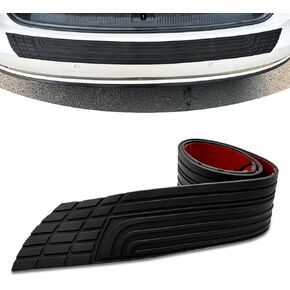 Car Rear Bumper Protector Guard, Concave and Convex Anti-Slip Design PVC Rubber Plastic Anti-Scratch Protection Sticker, Modification Accessories, Universal for Most Cars (Black)