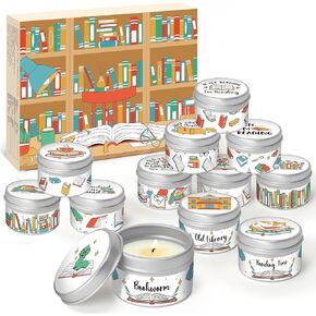 Tuitessine 12 Days Advent Calendar 2024 عيد الميلاد Bookish Camedles Companted Christmas Condution Calendar Soy Wax Book Candles 12 PCS مع 6 Scents Book Gifts Higds Bookish for Headers Friends