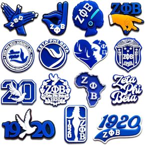 15Pcs Sorority Shoe Charms for Croc Clogs Sandals Bracelet Wristband Slippers, Sorority Shoe Decoration Charms for Party Favor
