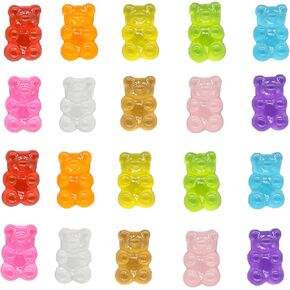 20Pcs Luminous Gummy Bear Shoelace Decoration,Cute Bear Shoe Buckles Shoe Charms For Sneaker Accessories for Women Kids