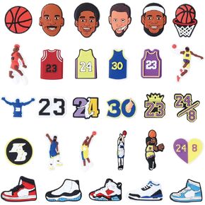30Pcs Basketball Shoes Charms for Boys, No-random Sports Decoration Charms for Sandals Pins Bracelet Wristband Party Favors Kids Adults Gifts