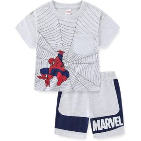 Marvel Spider-Man Boys Short Sleeve T-Shirt and French Terry Shorts Set for Big Kids