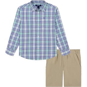 IZOD boys 2-piece Short Set, Collared Button-down Shirt, and Performance Shorts