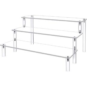 Acrylic Display Risers Cupcake Stand for Food Desserts,Perfume Organizer 4 Tier Clear Shelf Display Stand Funko POP Collections,Perfume Stand for Organizer and Decoration(12 x 8 x 6 Inch)