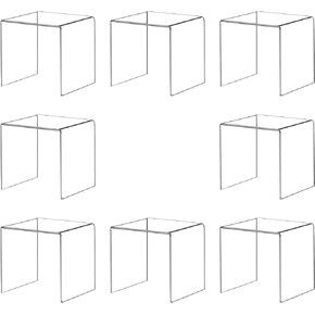 ihomecooker 8 Pack Clear Acrylic Riser Square Display Stand For Cupcakes, Arts and Crafts (4X4X4 INCH)