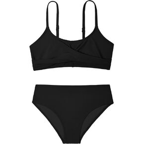 Zando Girls Swimsuit من قطعتين قابلة للتعديل حزام الفتيات الاستحمام بدلة الفتيات للسباحة ألوان صلبة بيكيني مجموعات للمراهقين الفتيات