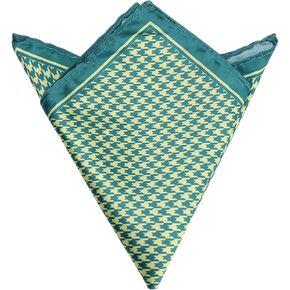 Men's Houndstooth Handkerchiefs Self-Fold Pocket Square for Suit Formal 1 Pcs