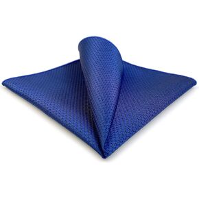 S&W SHLAX&WING Pocket Squares for Men Royal Blue Solid Color for Mens Suits