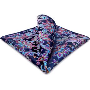 S&W SHLAX&WING Pocket Squares for Men Blue Colours Purple Fuchsia Floral