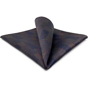 S&W SHLAX&WING Mens Pocket Squares Plaid Blue Purple Checkered Formal Party Woven